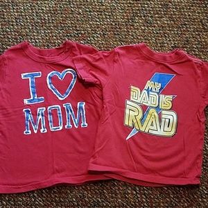 MOM vs. DAD tshirts!  Size 3T
